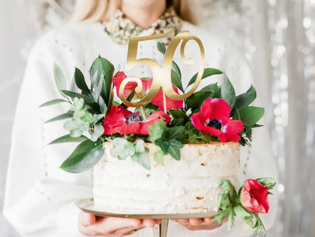 Topper na tort ''50'', złoty