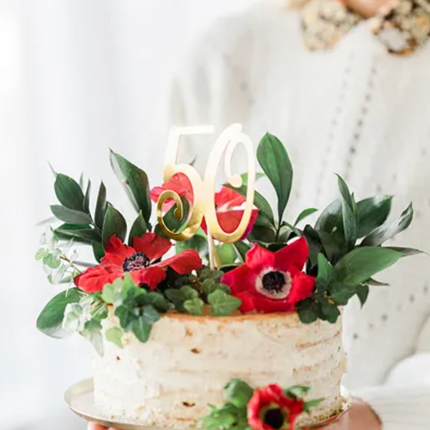 Topper na tort ''50'', złoty