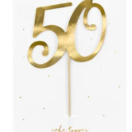 Topper na tort ''50'', złoty