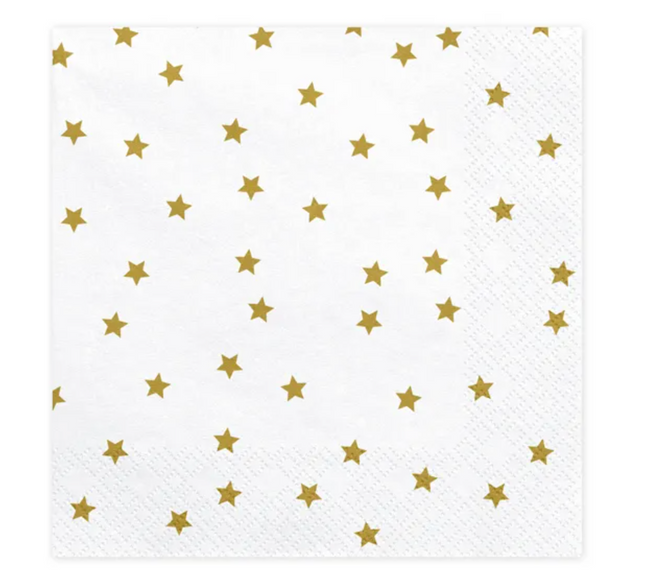 Serwetki Gwiazdki, złoty