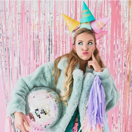 Czapeczki Happy Birthday, mix kolorów