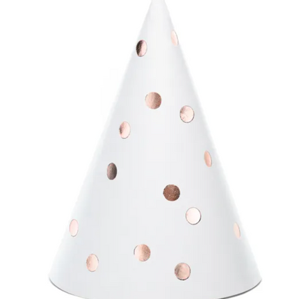 Dotted Hats Rose Gold, White