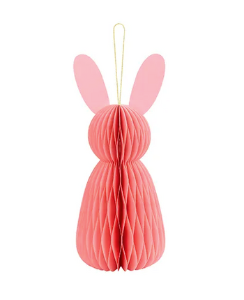 Dekoracja papierowa honeycomb Króliczek, różowy, 30 cm