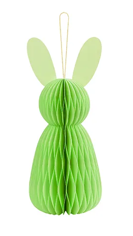 Dekoracja papierowa honeycomb Króliczek, zielony, 30 cm