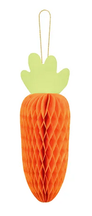 Dekoracja papierowa honeycomb Marchewka, pomarańczowy, 20 cm