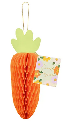 Dekoracja papierowa honeycomb Marchewka, pomarańczowy, 20 cm