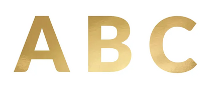 Baner Alfabet, złoty, 14cm