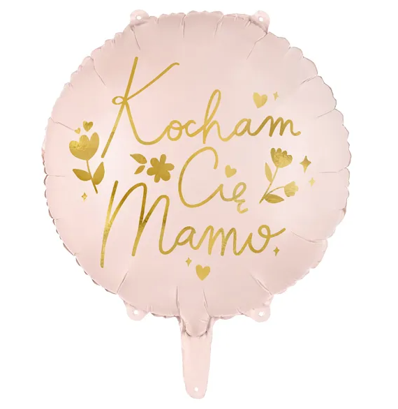Foil balloon "I Love You Mom", 45 cm, pink