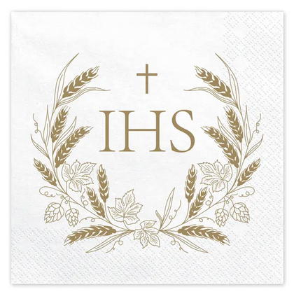 Napkins IHS, 33x33 cm, gold