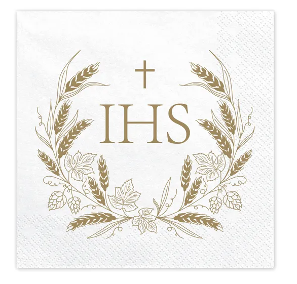 Napkins IHS, 33x33 cm, gold
