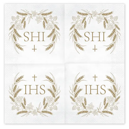 Napkins IHS, 33x33 cm, gold