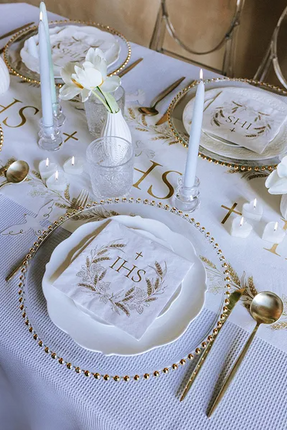 Napkins IHS, 33x33 cm, gold