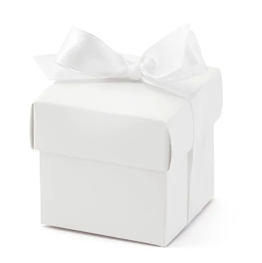 Boxes with bows, white 10 pcs