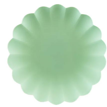 Talerzyki plastikowe Falbanka, 22 x 22 cm, szałwiowy - Yooglo