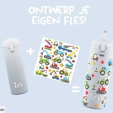 IZY Kids - niebieski - maszyny 350ml termos