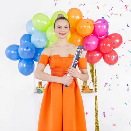 Tuba z konfetti i serpentynami, mix, 40cm