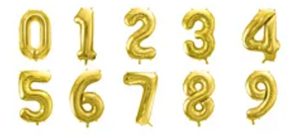 Number foil balloon 82cm, light gold