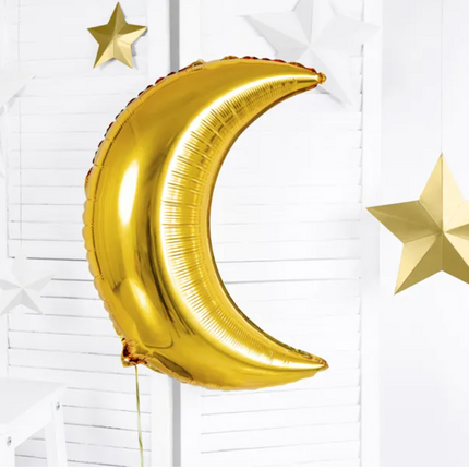 Balon foliowy Księżyc 60cm złoty - balony