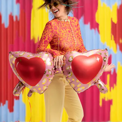 Balon foliowy Okulary serca 95x41,5 cm - balon foliowy