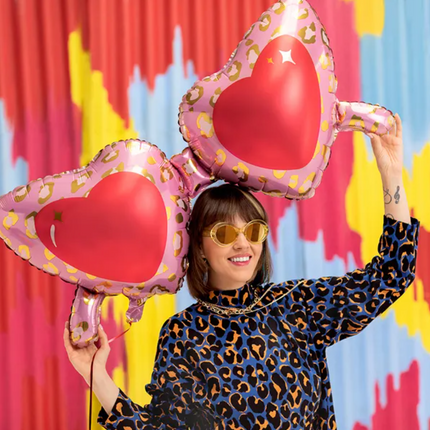 Balon foliowy Okulary serca 95x41,5 cm - balon foliowy