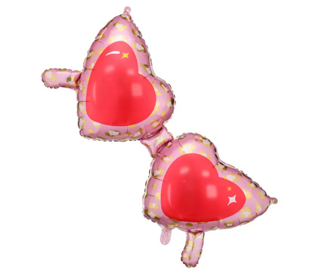 Balon foliowy Okulary serca 95x41,5 cm - balon foliowy