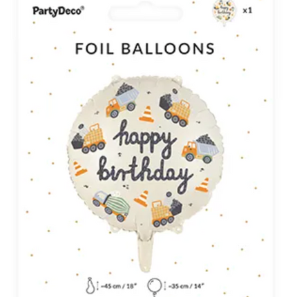 Balon foliowy Pojazdy budowlane 45 cm - balony