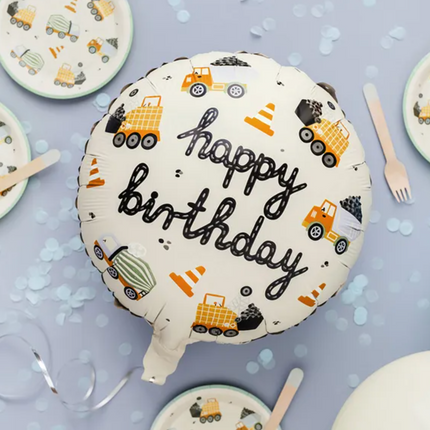 Balon foliowy Pojazdy budowlane 45 cm - balony