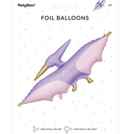 Balon foliowy Pterodaktyl 120x62 cm fioletowy - balony