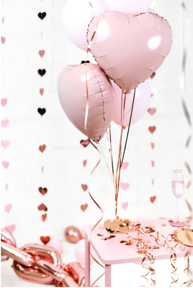 Balon foliowy Serce 45 cm jasny różowy - balon foliowy