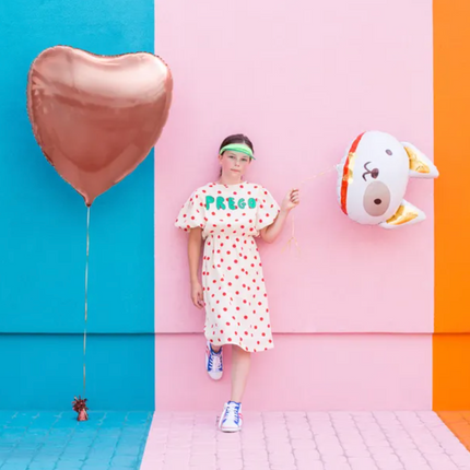 Balon foliowy Serce 68x72cm różowe złoto - balon foliowy