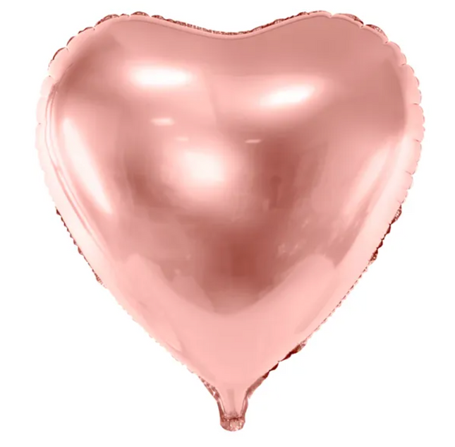 Balon foliowy Serce 68x72cm różowe złoto - balon foliowy
