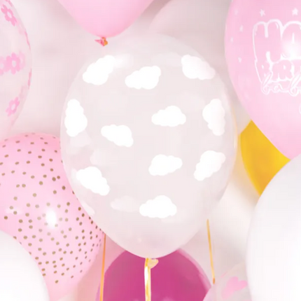 Balony 30cm Chmurki Crystal Clear opak. 50szt. - balony