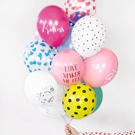 Balony 30cm Jednorożec Pastel Pure White (6szt.) - balony