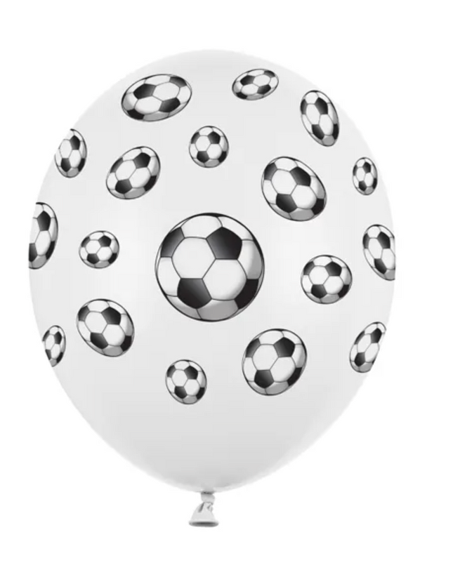 Balony 30cm Piłki nożne Pastel P. White (50szt) - balony