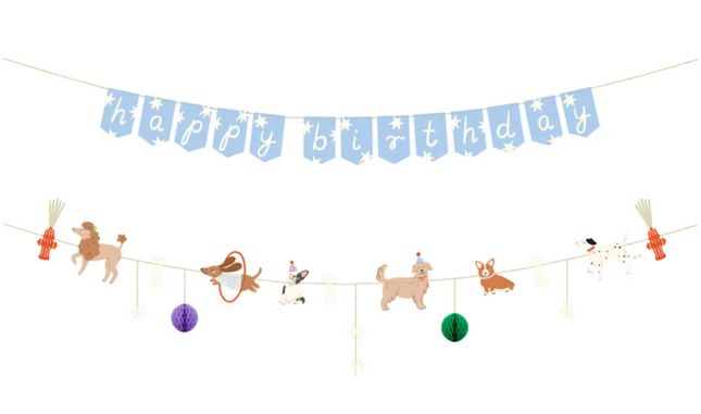 Baner Happy Birthday Pieski, 210 cm - Yooglo