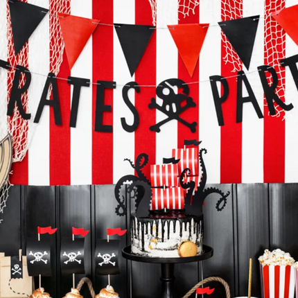 Baner Piraci - Pirates Party czarny 14x100cm - baner