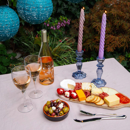 Boho spiralne świeczki purpurowy/fioletowy 4szt - Yooglo