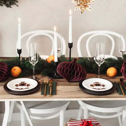 Bombka papierowa honeycomb Owal, bordo, 18x15cm - Yooglo