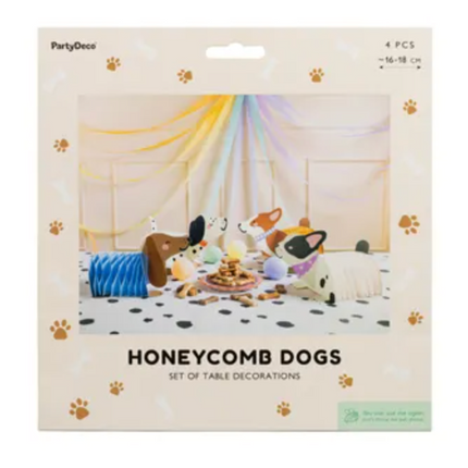 Dekoracje papierowe honeycomb Pieski, mix - Yooglo