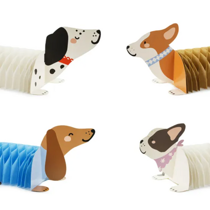 Dekoracje papierowe honeycomb Pieski, mix - Yooglo