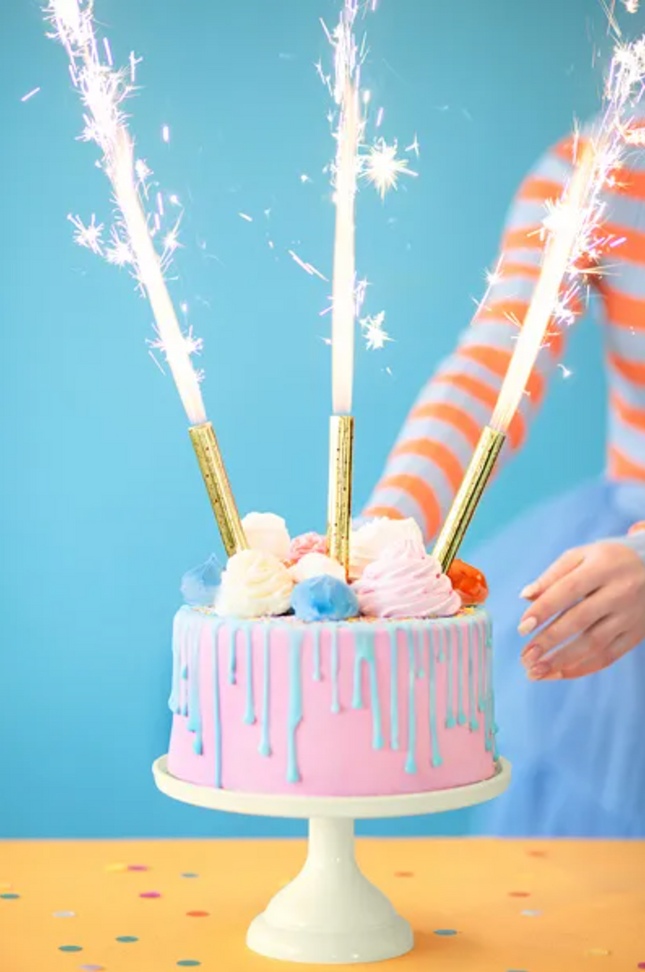 Fontanny na tort złoty 12 szt - fontanna na tort