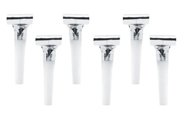 Gwizdki srebrny 6 szt. - gwizdki