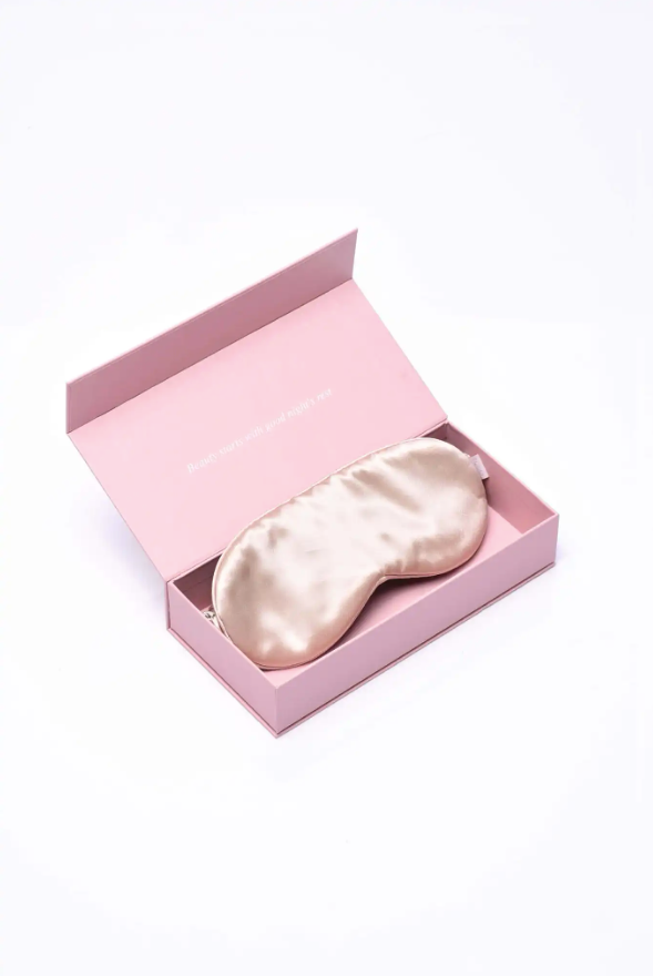 Jedwabna opaska do spania beż - Yooglo