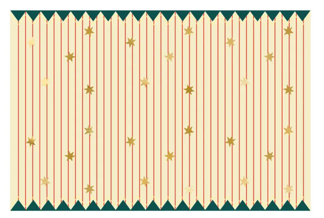 Obrus papierowy Pasy złote z gwiazdkami 180 x 120 cm - obrus papierowy