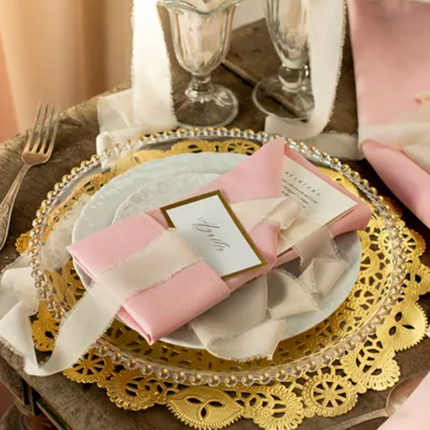 Podkładki pod talerze złote średnica ok. 35,5 cm 50szt - podkładki na stół