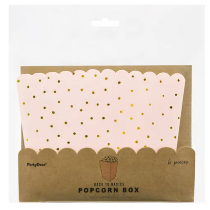 Pudełka na popcorn Kropki jasny różowy - pudełka na popcorn