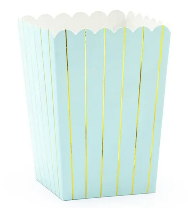 Pudełka na popcorn Paski miętowy - pudełka na popcorn