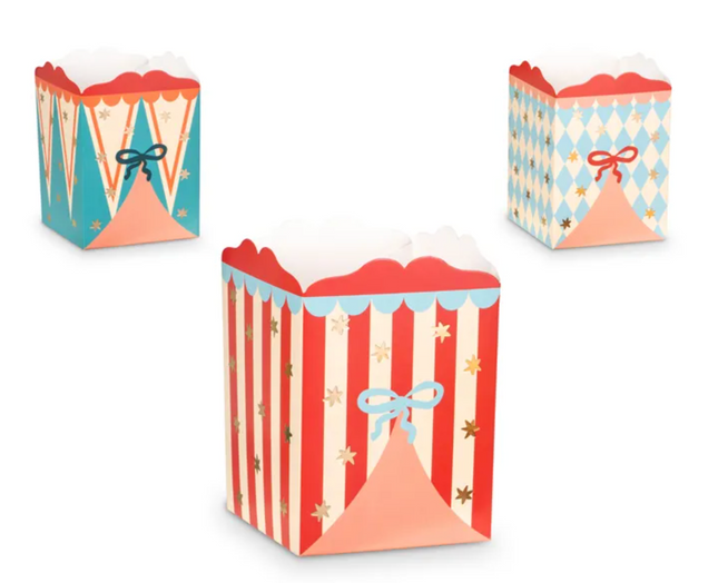 Pudełka na przekąski Cyrk mix - pudełka na popcorn