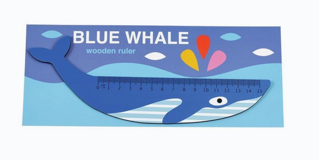 Rex London - Drewniana linijka, Płetwal błękitny - Yooglo