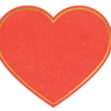 Serwetki Serce czerwony 14.3x12.5 cm - serwetki